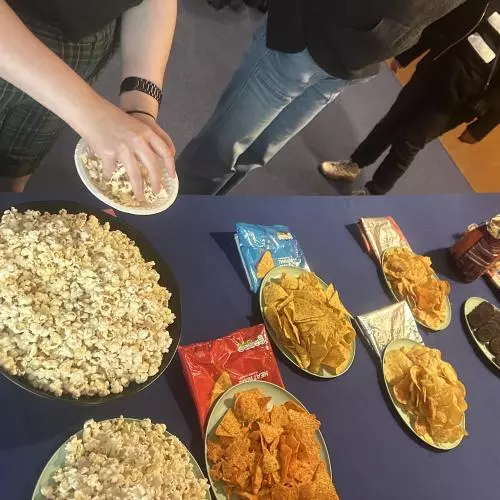 Table of food, snacks